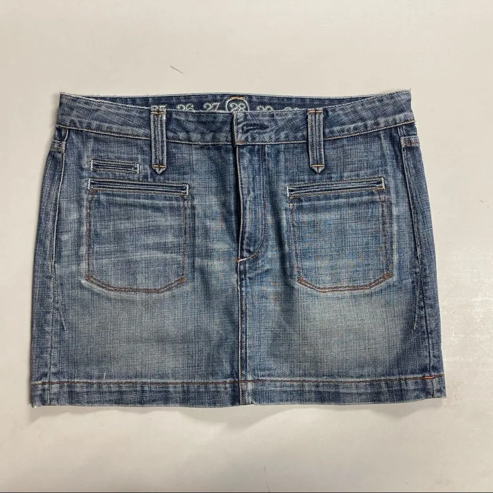 EARNEST SEWN,Bailor Skirt,Mini, denimWomen’s Size 28,Light Wash Blue,distressed‎ Blue - Image 3