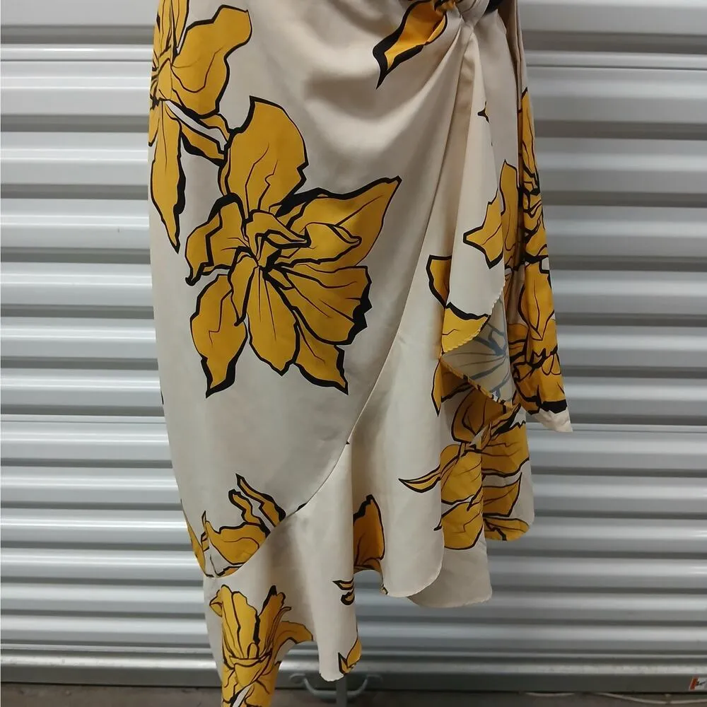 Hutch Women's Wrap Dress Medium Floral Ruffle Cottagecore Sleeveless Sundress - Image 15