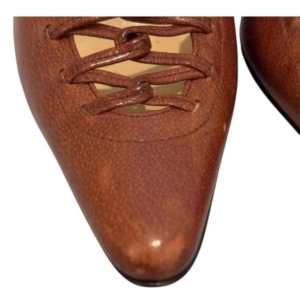 Vintage Antonio Barbato Brown Italian Leather Pointed - Image 8