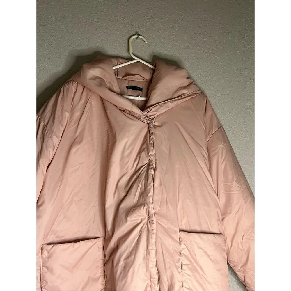 Eileen Fisher Women's Puffer Jacket Hooded Size PL P L blush pink - Image 2