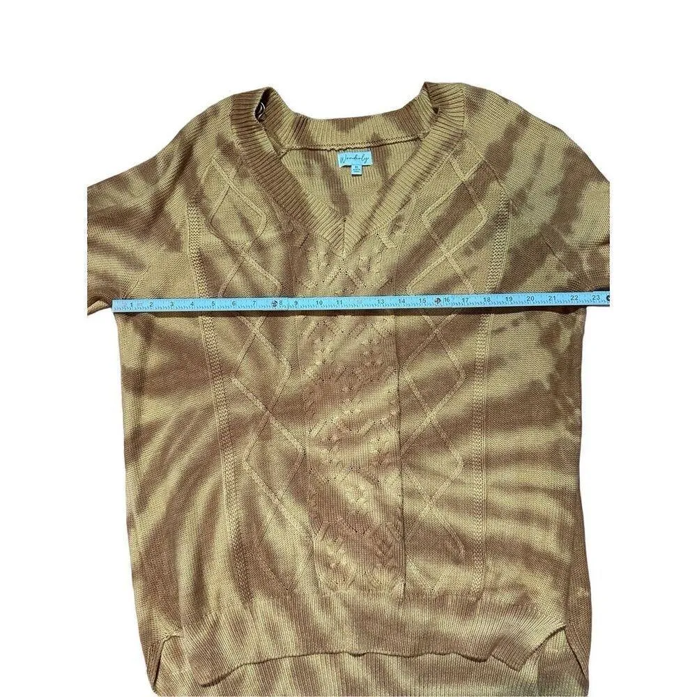 Wonderly womens rust orange brown tie dye relaxed fit sweater sz 1X - Image 5