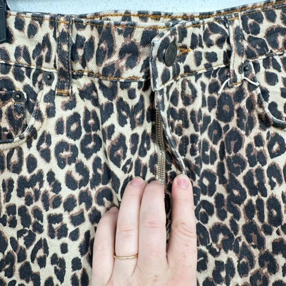 Rails Size 29 Denim Leopard Print Mini Skirt Casual Date Night Brunch Maximalist - Image 3