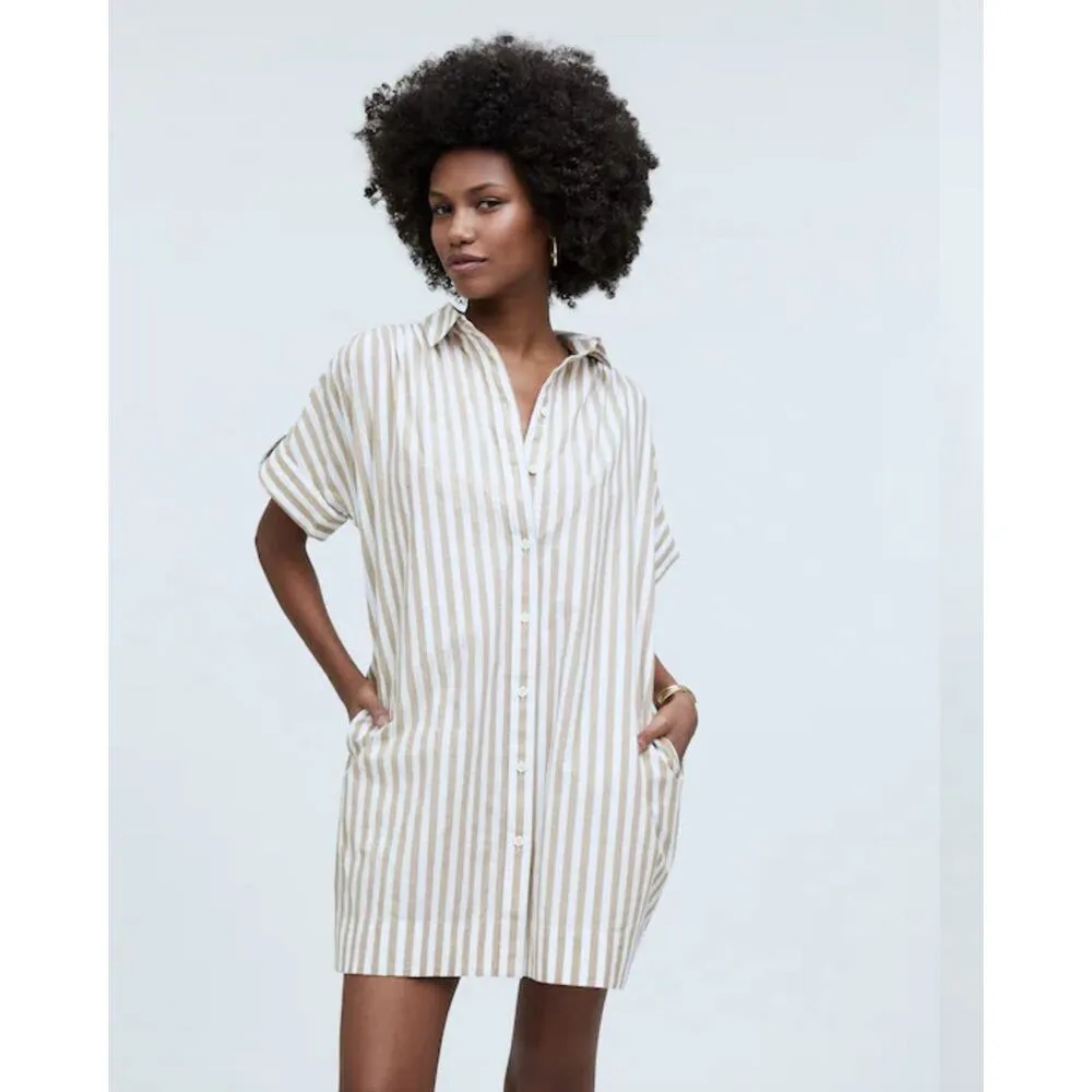 Madewell Women’s Mini Shirtdress Collared Button-Front with Pockets Size M - Image 2
