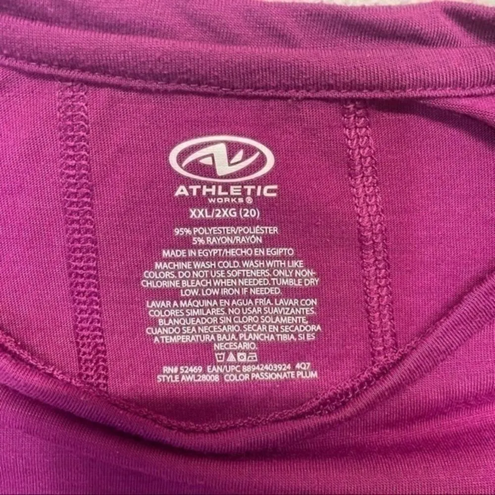 Athletic Works Short Sleeve T-shirt Top  Women’s  Size 2X Purple Crew Neck - Image 7