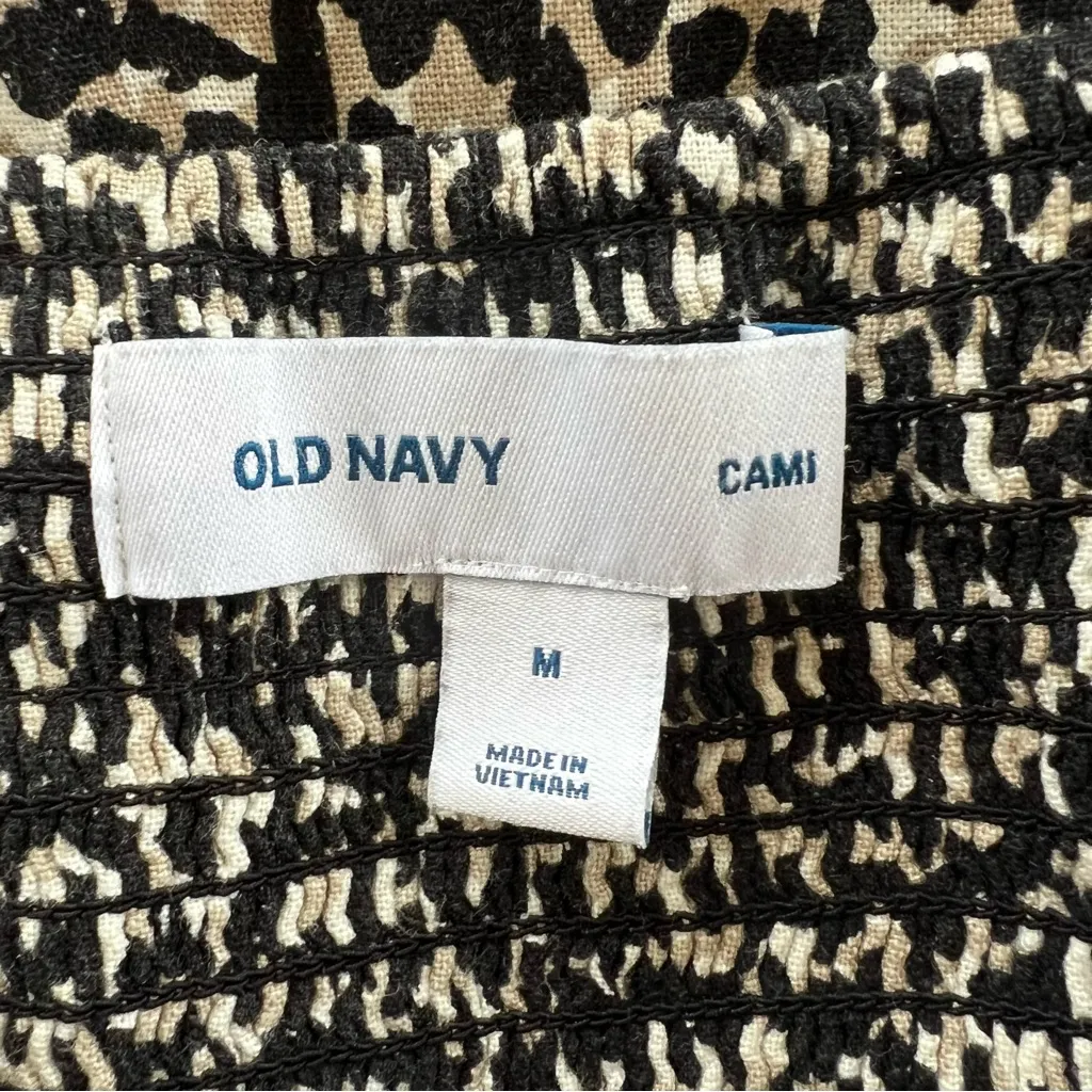 Old Navy Dress Cheetah Animal Print Ruffle Hem Linen Blend Sleeveless M Mini Mod - Image 13