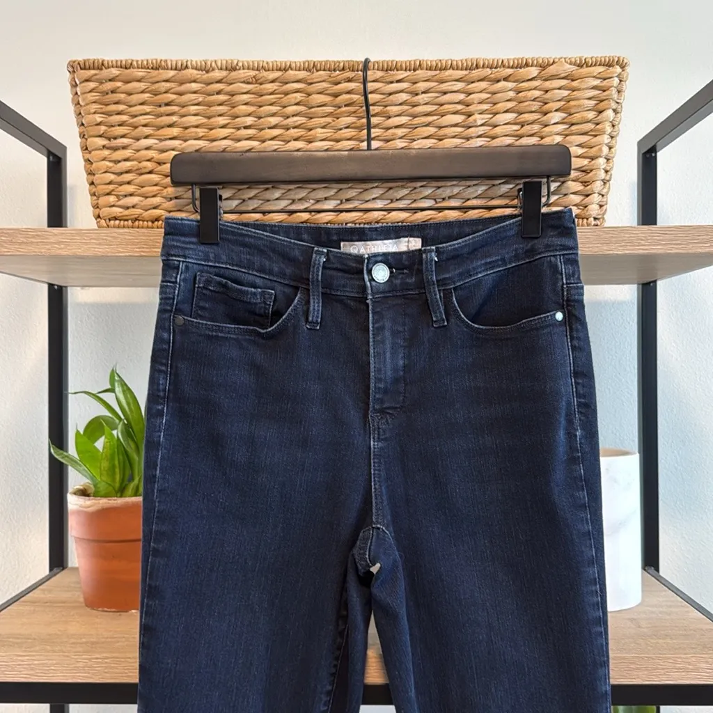 Athleta Sculptex Mid-Rise Dark Wash Skinny Ankle Jeans, 8 - Image 2