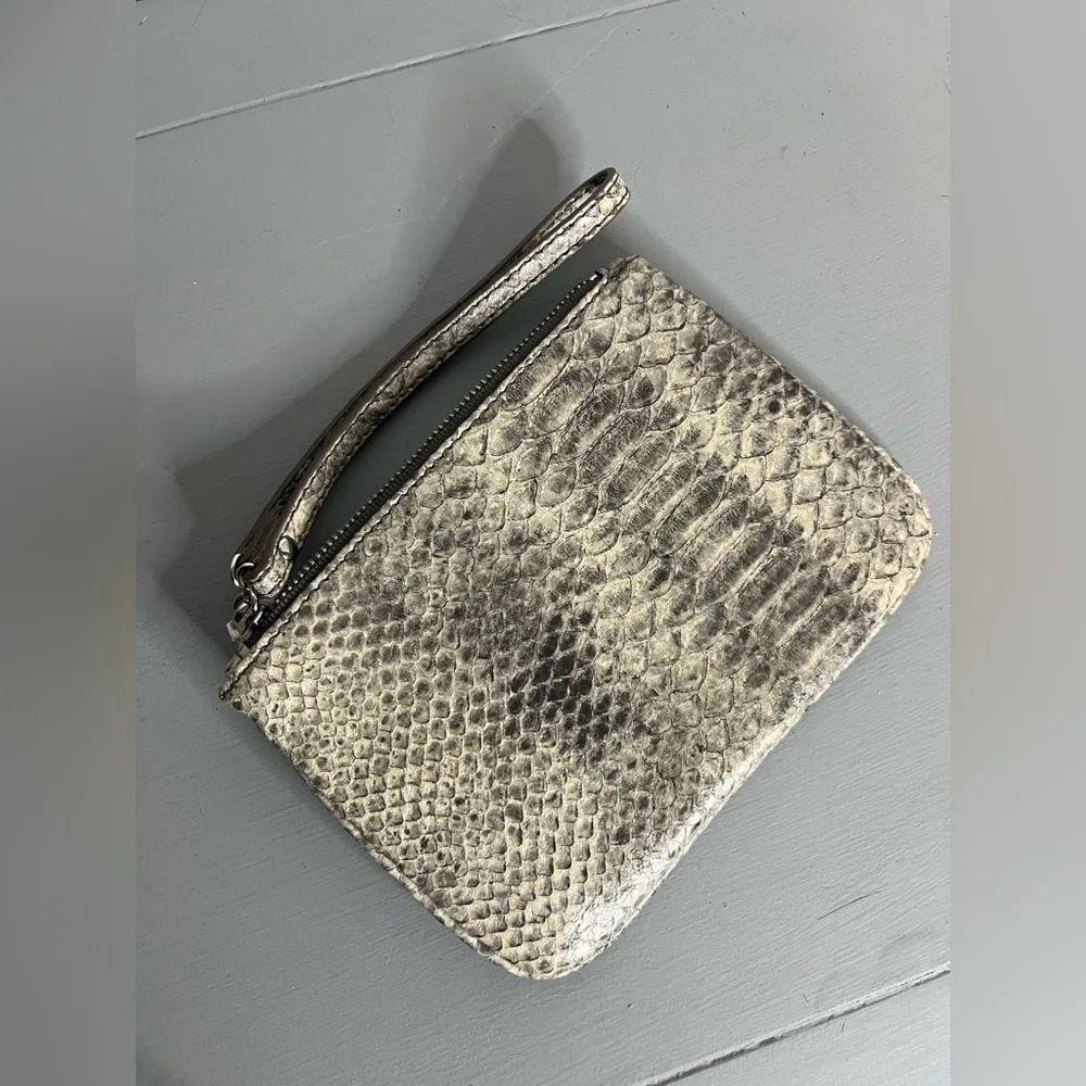 Stella & Dot Mini Snakeskin All You Can Fit Zipper Coin Purse Wristlet NEW - Image 9