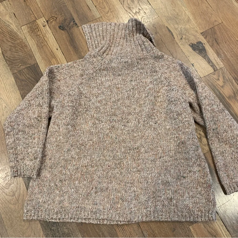 Dressbarn Womans Tan Rainbow Knit Turtleneck Sweater Size 14/16 - Image 5