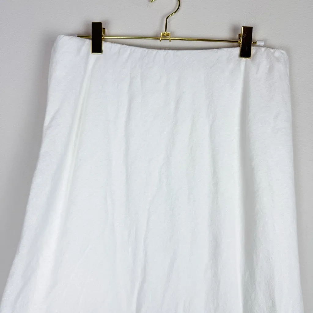 Abercrombie & Fitch Mid Rise Linen-Blend Maxi Skirt White Size Medium Tall - Image 10