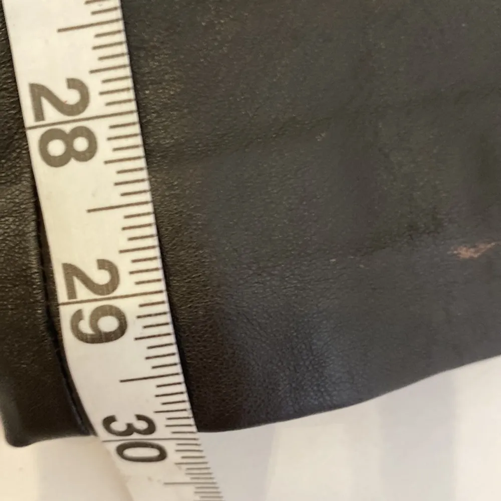 Linda Allard Ellen Tracy Black Leather Straight Leg Pants High Rise EUC Sz 6 - Image 11