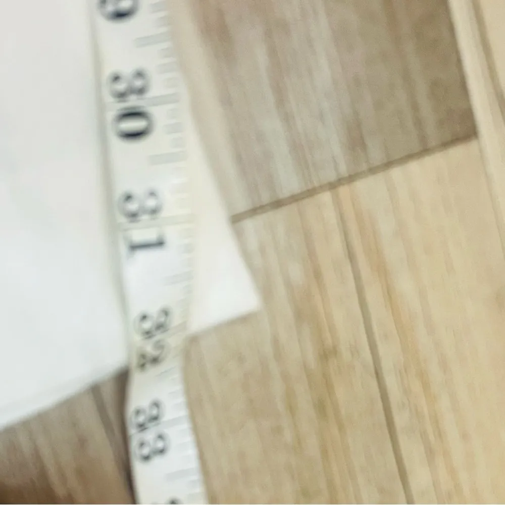 armani exchange white linen wide leg pants gold circles side zip sz 2 - Image 8