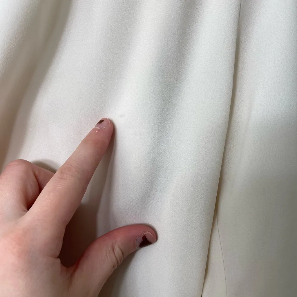 Abbeline  women’s solid white elastic cuff crossover high low relaxed blouse‎ XS - Image 5