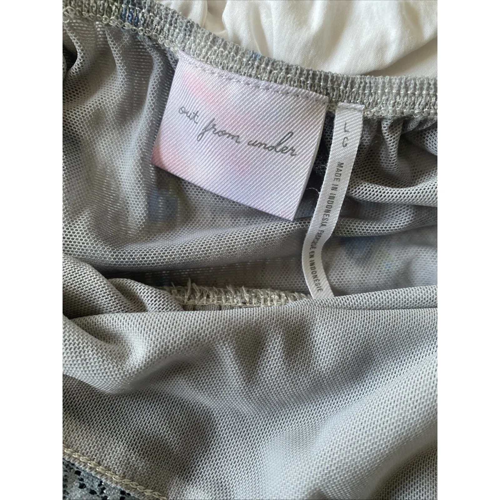 Out From Under Womens Small Urban Outfitters Navy Floral Corset Babydoll Chemise - Image 6