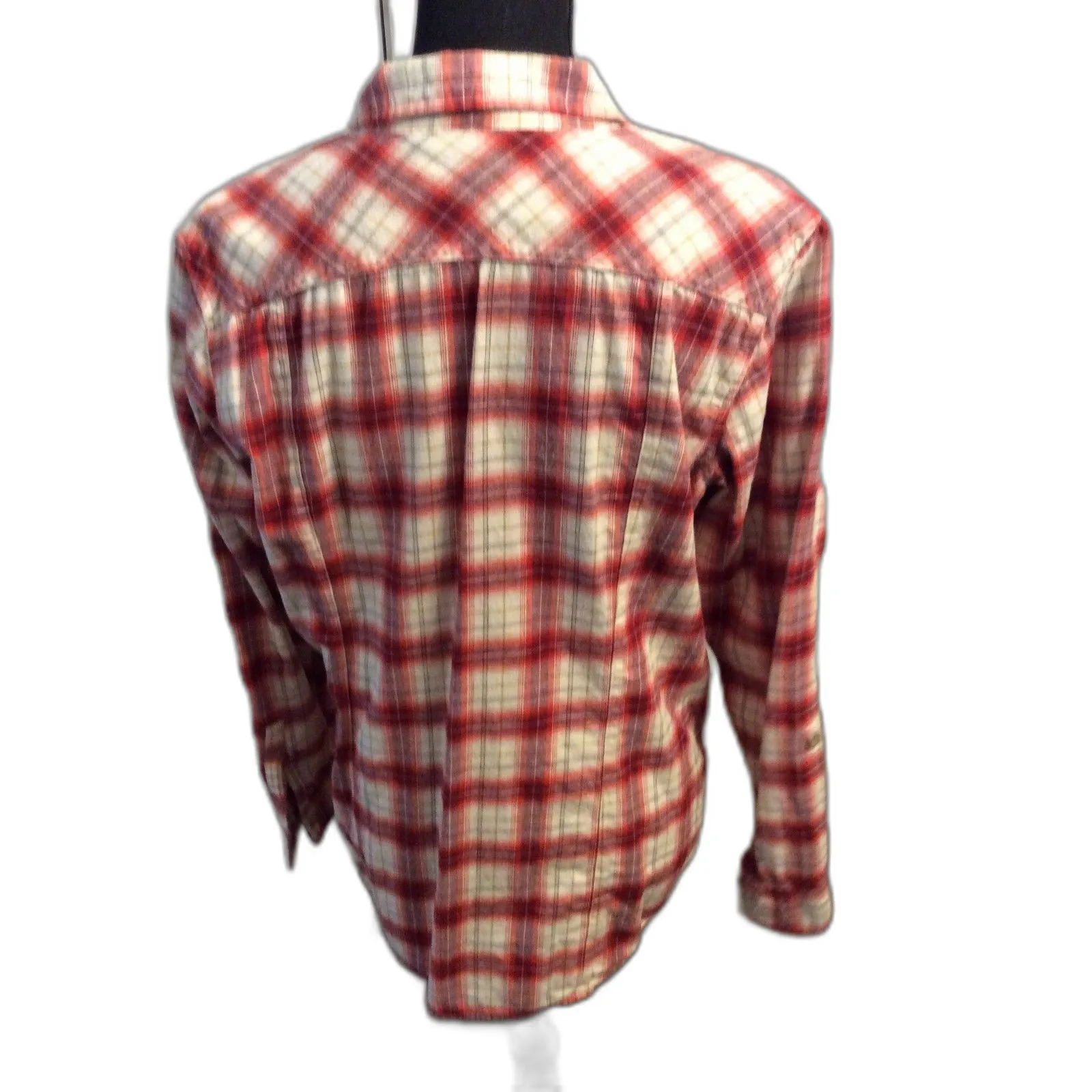 Eddie Bauer Plaid Button Up womens Shirt Large L - Image 2