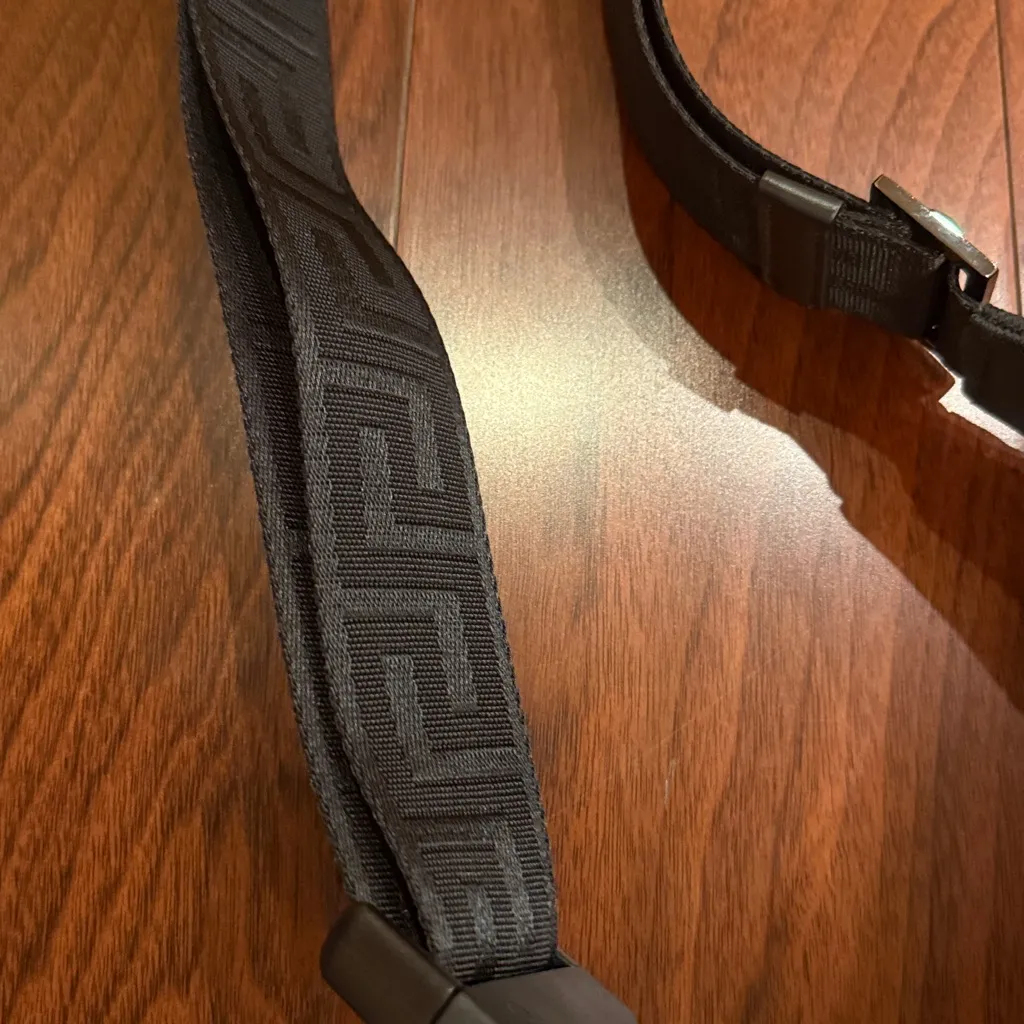 Black versace black greek key monogram embossed belt bag - Image 4