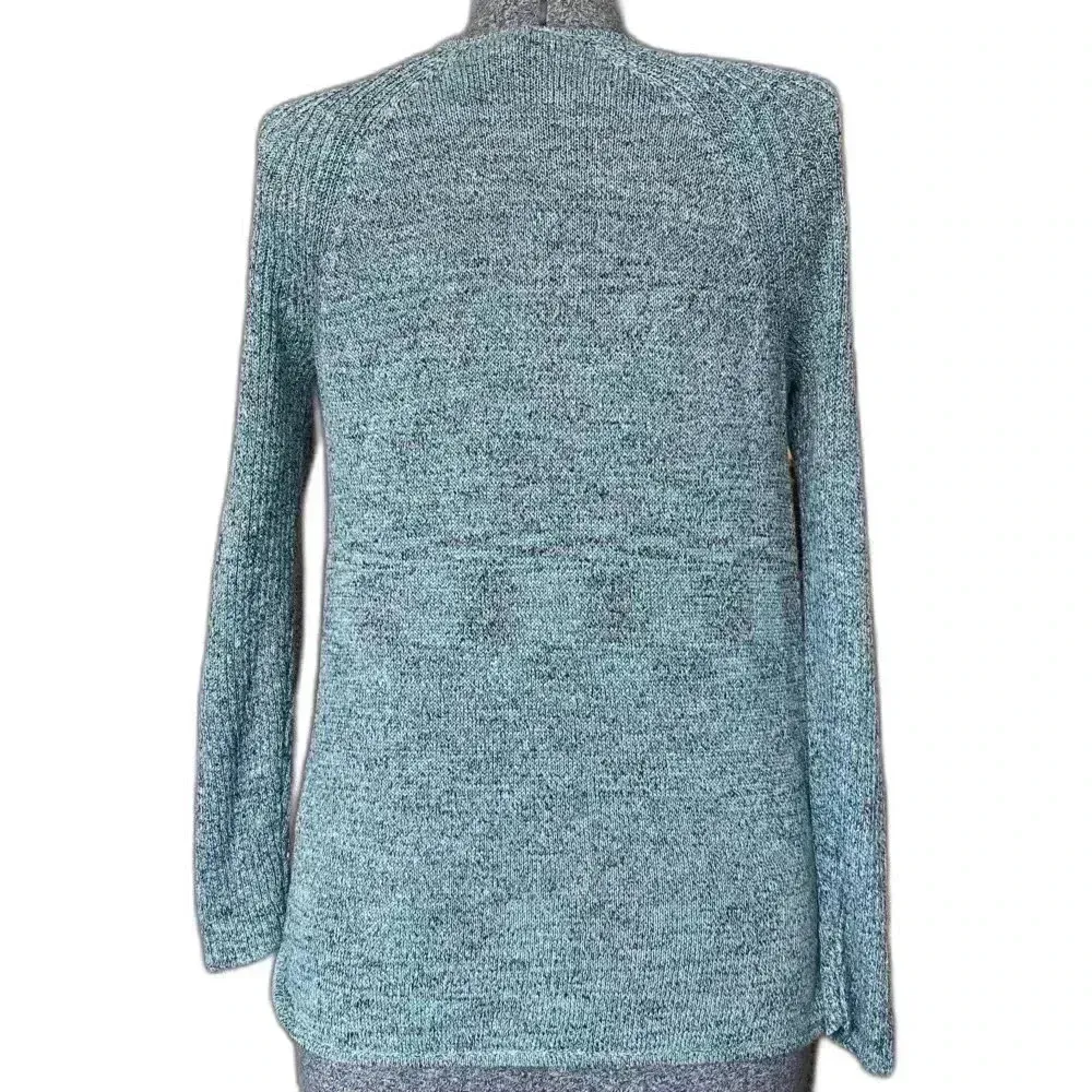 J. JILL PURE JILL Linen Blend Knit Ribbed Sleeve Sweater Beachy Coastal Size XS Blue - Image 2