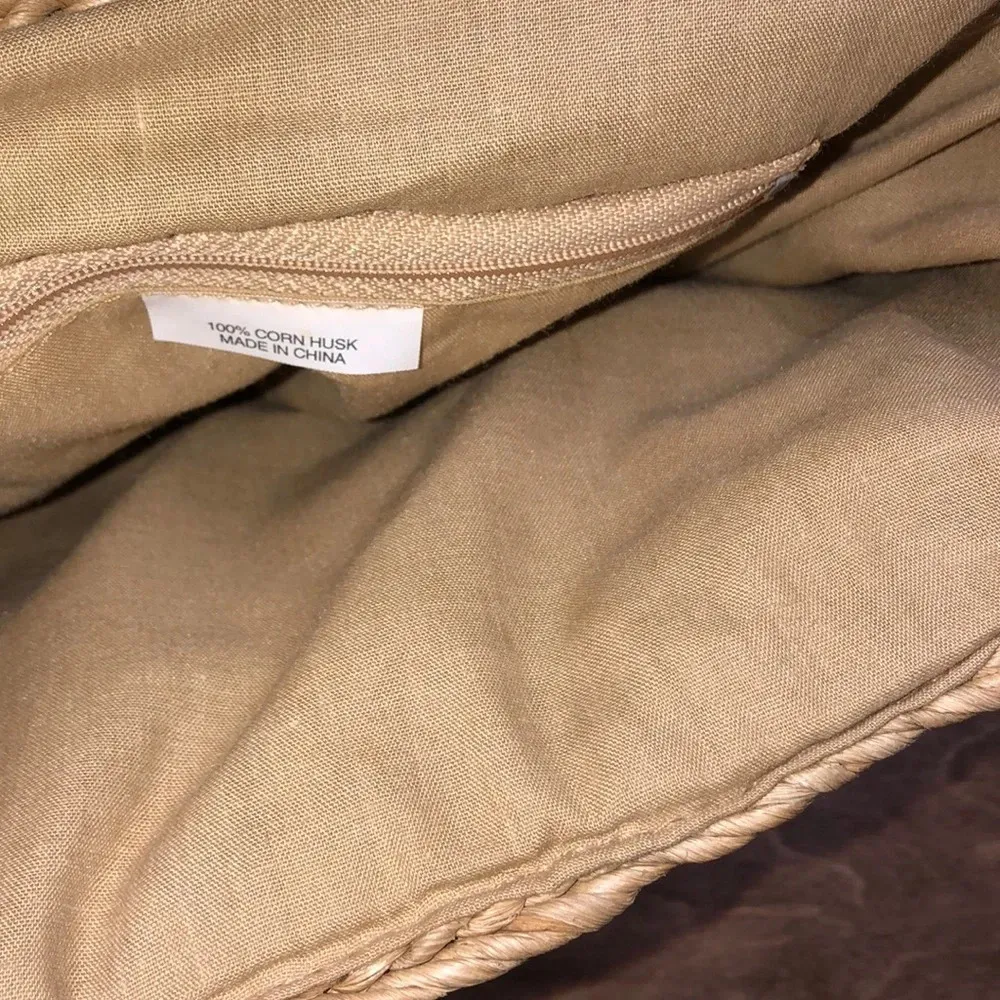 Vintage corn husk straw beach summer tote bag - Image 7