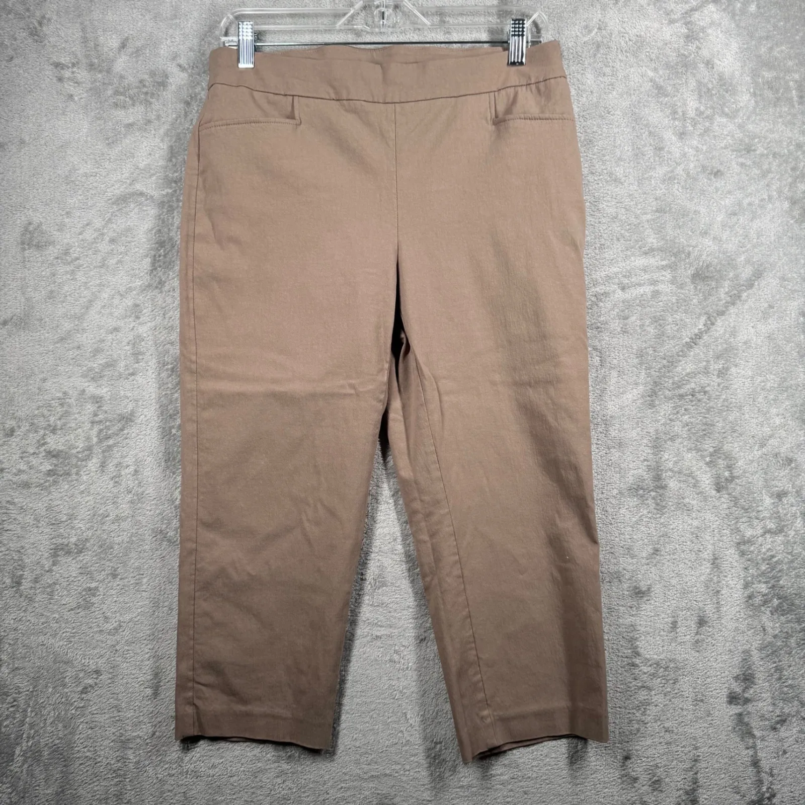 Chicos Capri Pants Tan So Slimming Stretch Travel Career Resortwear Minimalist - Image 2