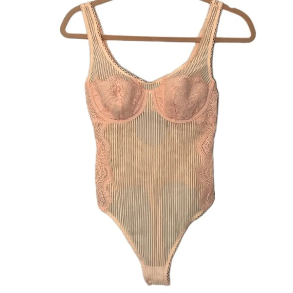 Victoria’s Secret Dream Angel Lace Stripe Bodysuit Size 34B - Image 3