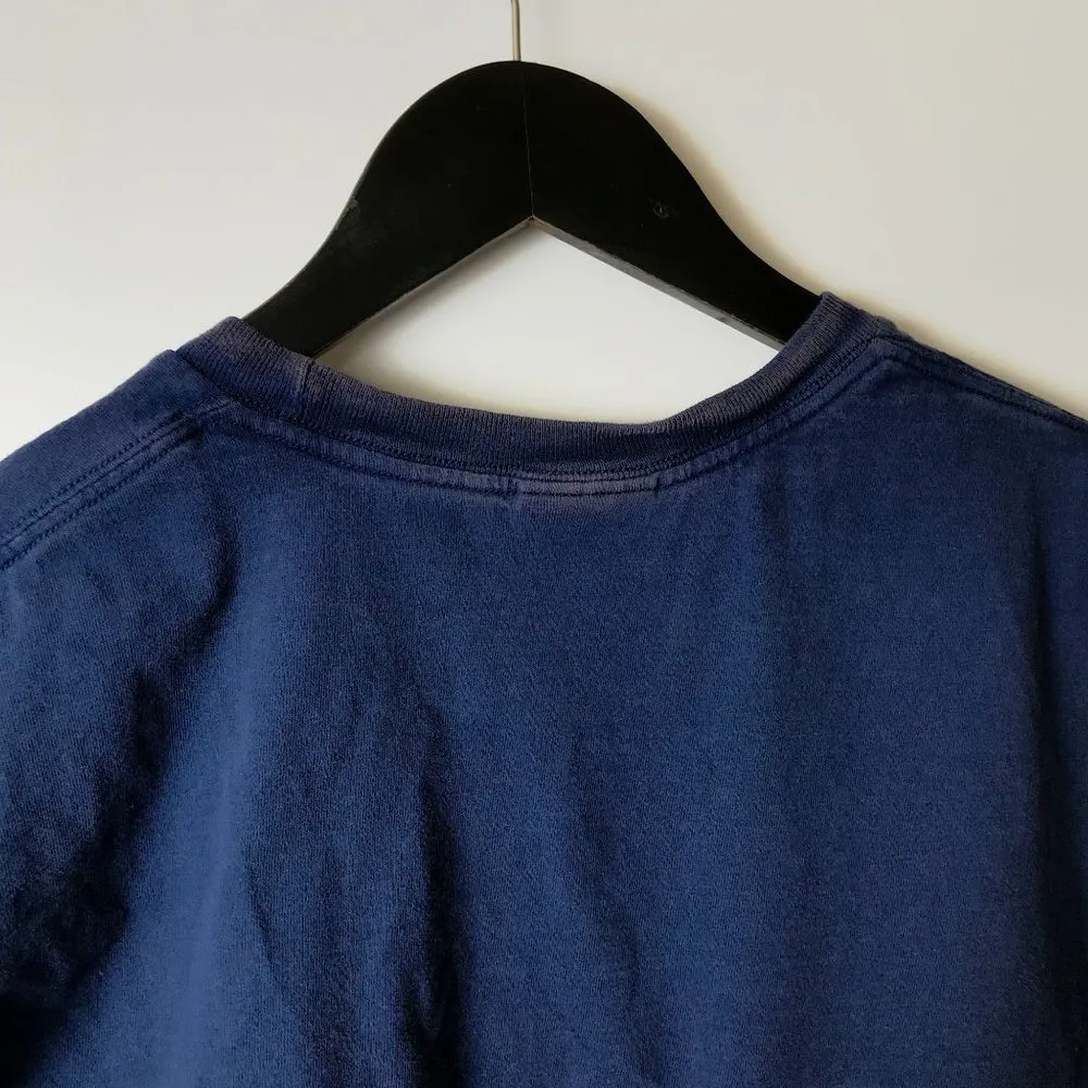 Y2K 00s Nike T Shirt Classic Spellout Graphic Tee Cotton Short Sleeve Blue M - Image 14