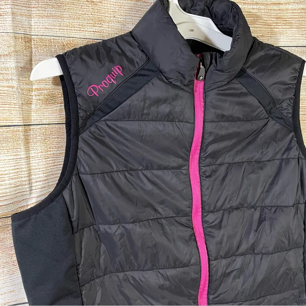 thermal quilted waterproof black puffer vest full zipper Size Medium - Image 4
