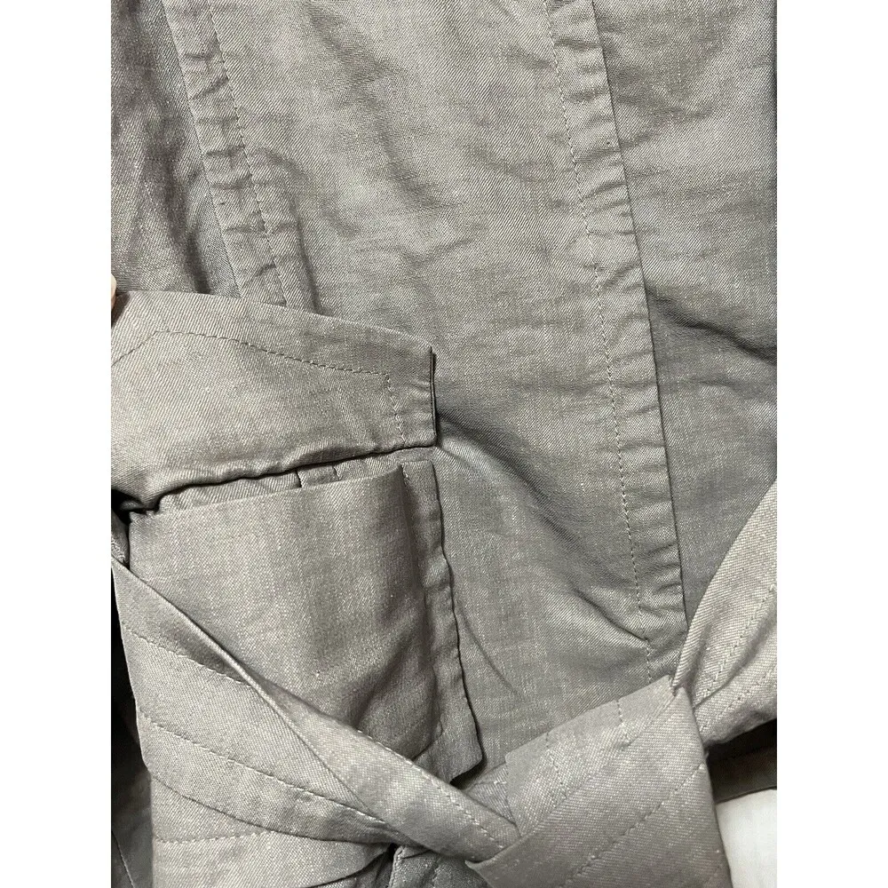 Theory Linen Wool Blend Utility Jacket Blazer - Grey / Size 4 - Image 6