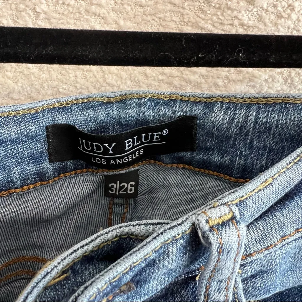 Judy Blue Women’s Blue High‎ Waist Boyfriend Jeans Stretch Size 3 / 26 - Image 2