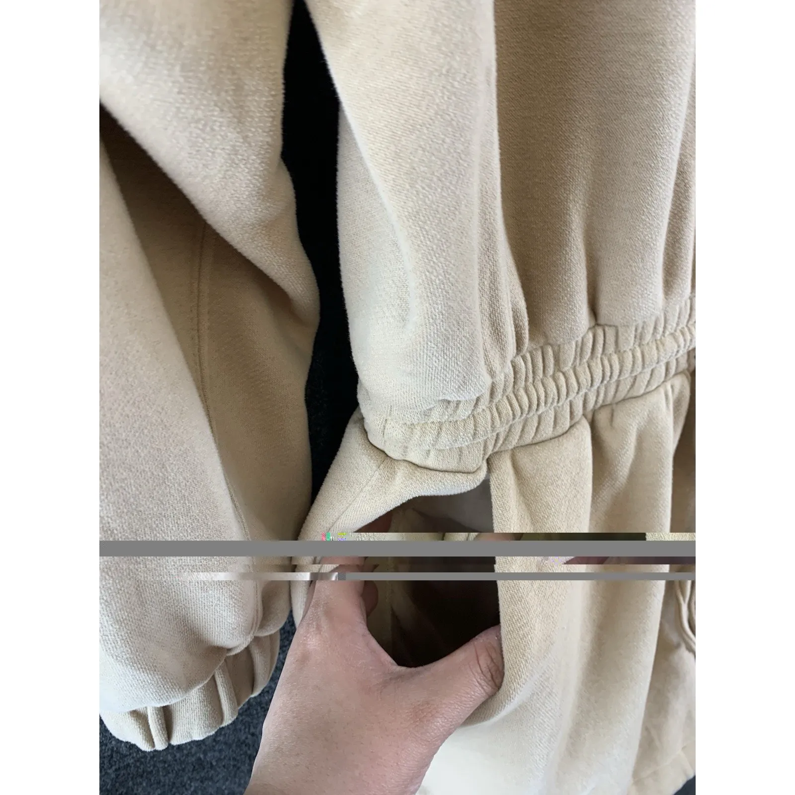 EXPRESS Women's Romper Quarter Zip Tie Waist Fleece Retail $78 Beige Size XS - Image 6