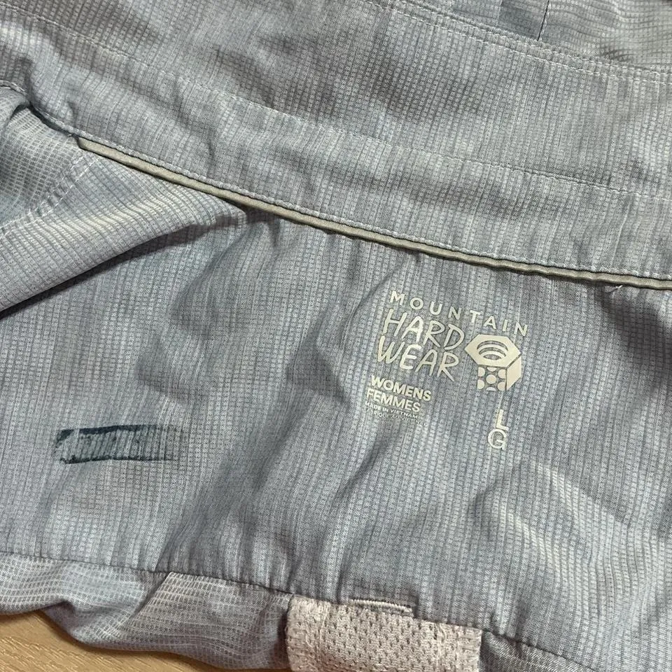 Mountain Hardwear Long Sleeve Button Up Shirt Light Blue Hiking Outdoor Womens L - Image 7