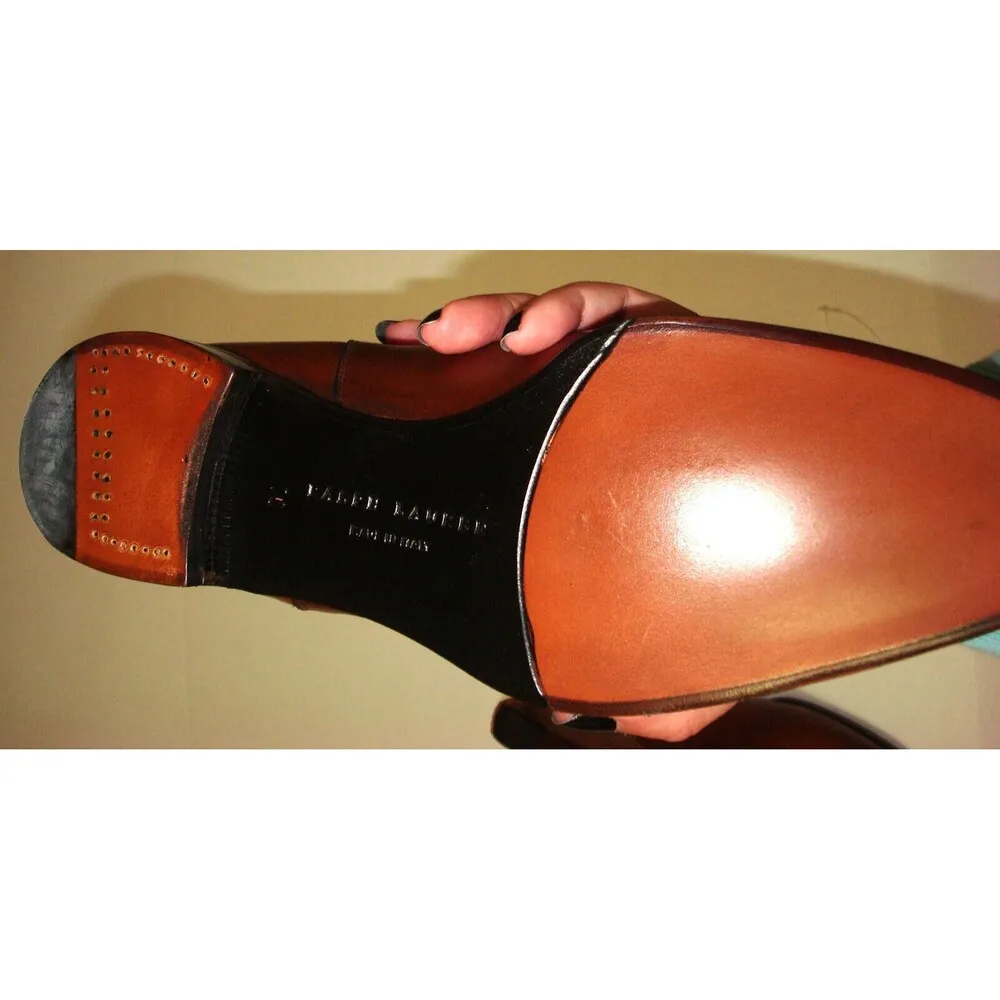 New Womens 7 8 8.5 NIB Ralph Lauren Collection Rexford Brown Leather Boot Italy - Image 6