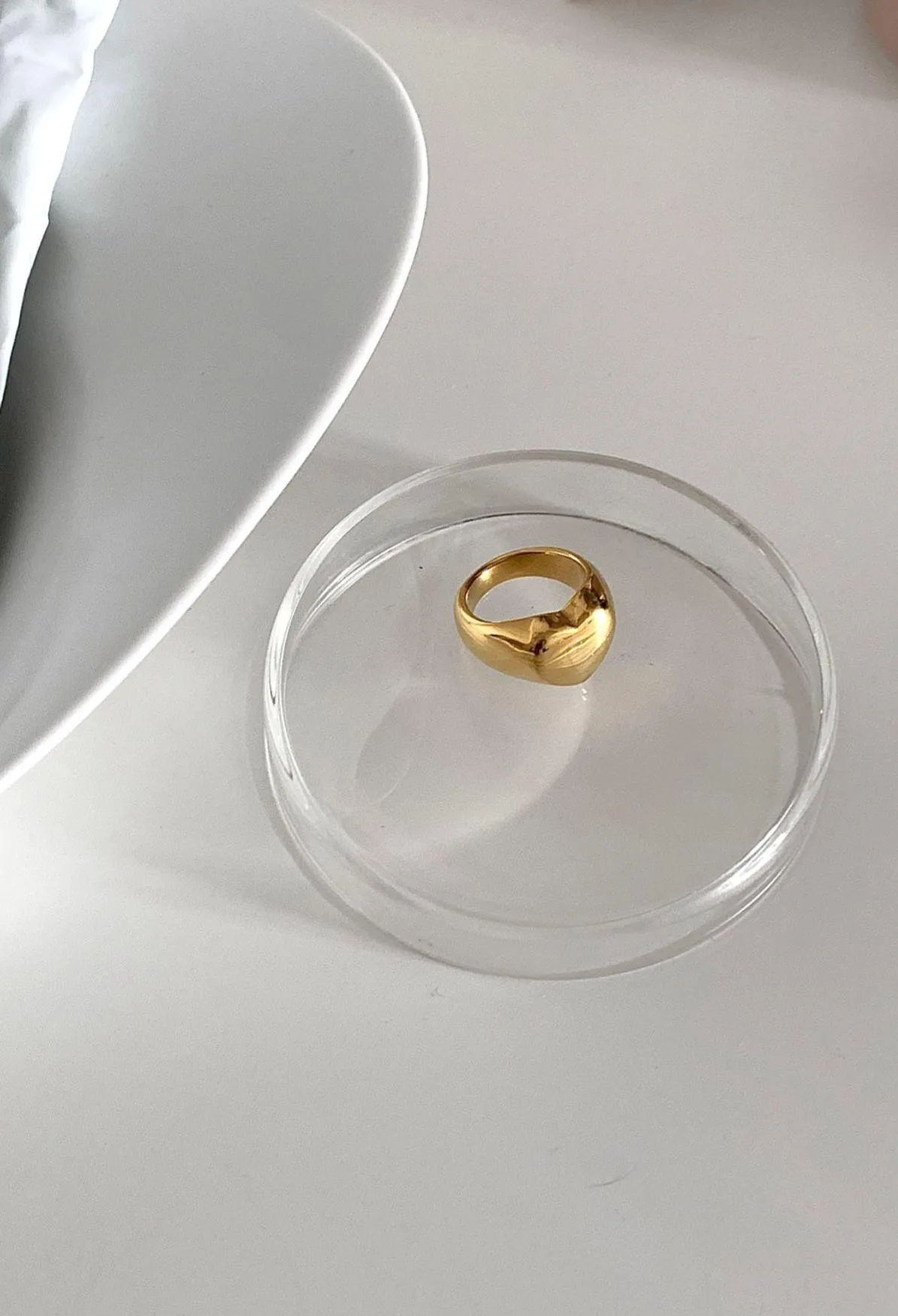 Gold ring heart ring big heart ring band ring simple ring stackable ring - Image 6