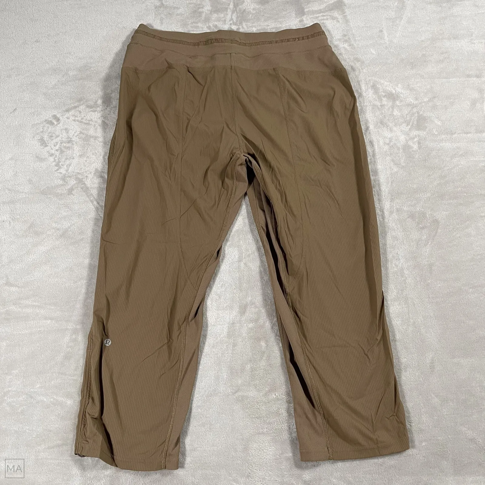 Lululemon Women's Dance Studio Mid Rise Cropped Pants Drawstring 14 Tan - Image 9