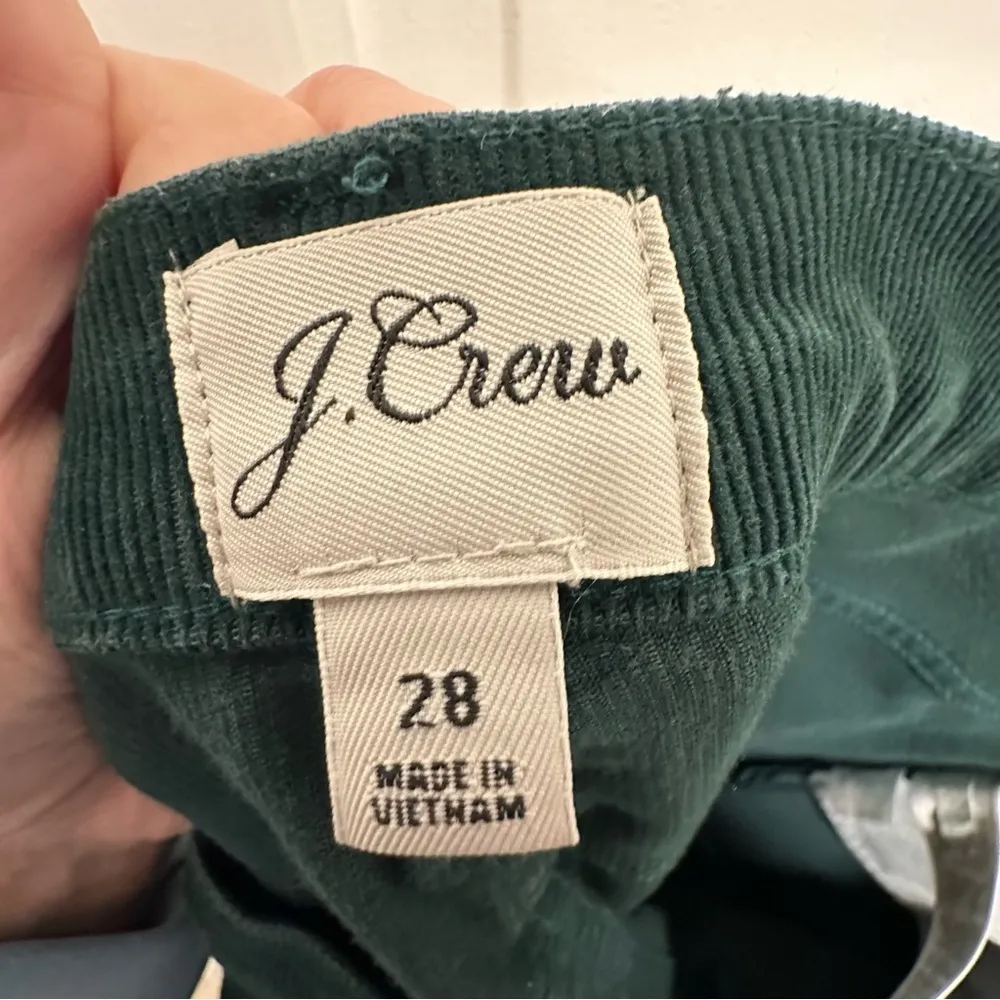 J. Crew 9" Vintage Straight Leg Corduroy Pine Green Pants Jeans Size 28 - Image 3