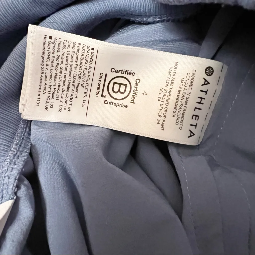 Athleta Nolita Slim Tapered Crop Pant Size 4 Semi Fitted Blue Elastic Waist - Image 11