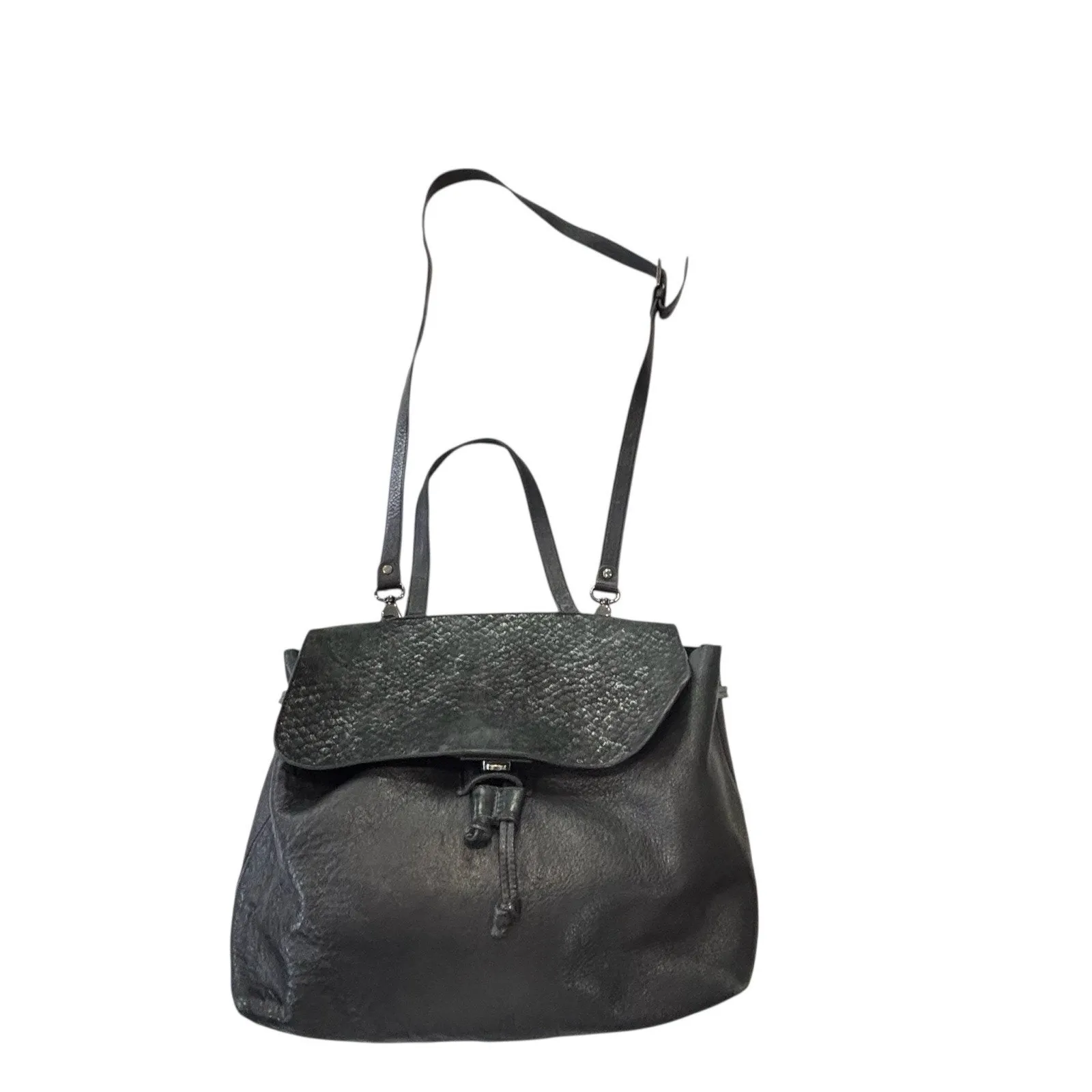 Pietro Alessandro black leather convertible satchel/backpack - Image 7