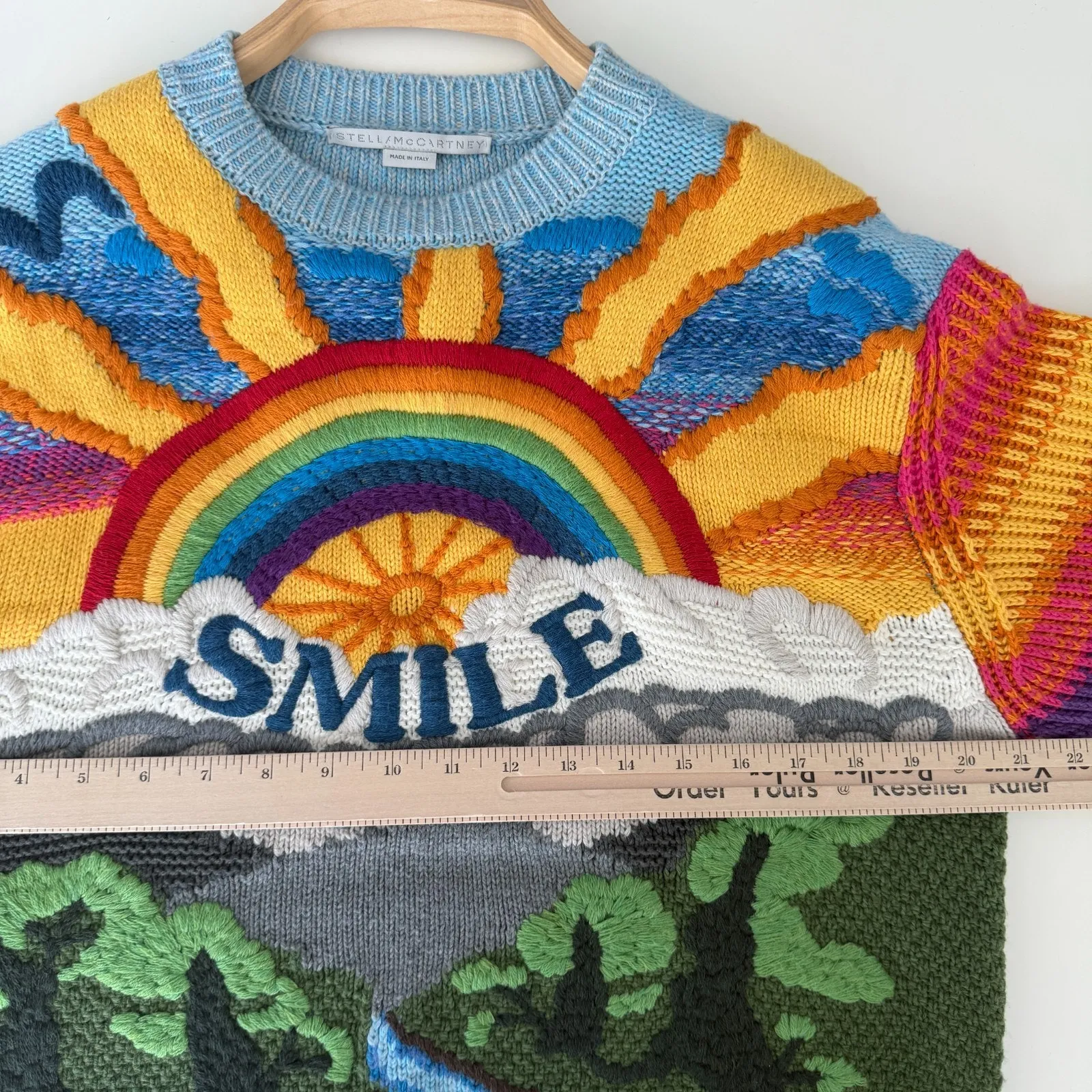 Stella McCartney Sweater Womens 38 Kind Smile Intarsia Jumper Wool Cotton Color - Image 13