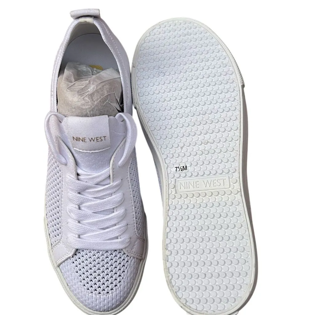 Nine West Cream Lace-Up Sneakers - Image 3