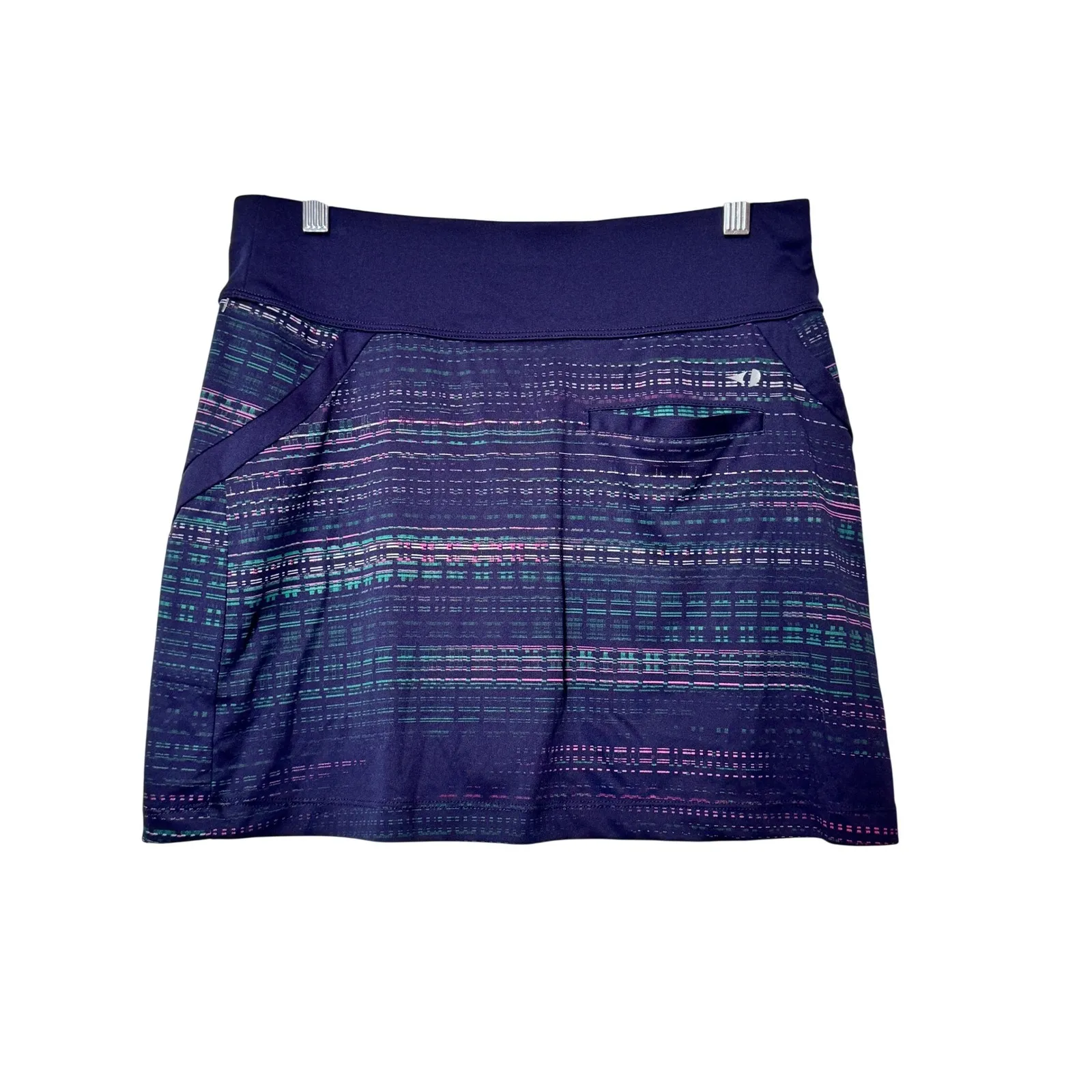 GRANDSLAM Performance Athletic Skort Navy Multi Color Stripe Print Size M Blue Size M - Image 2