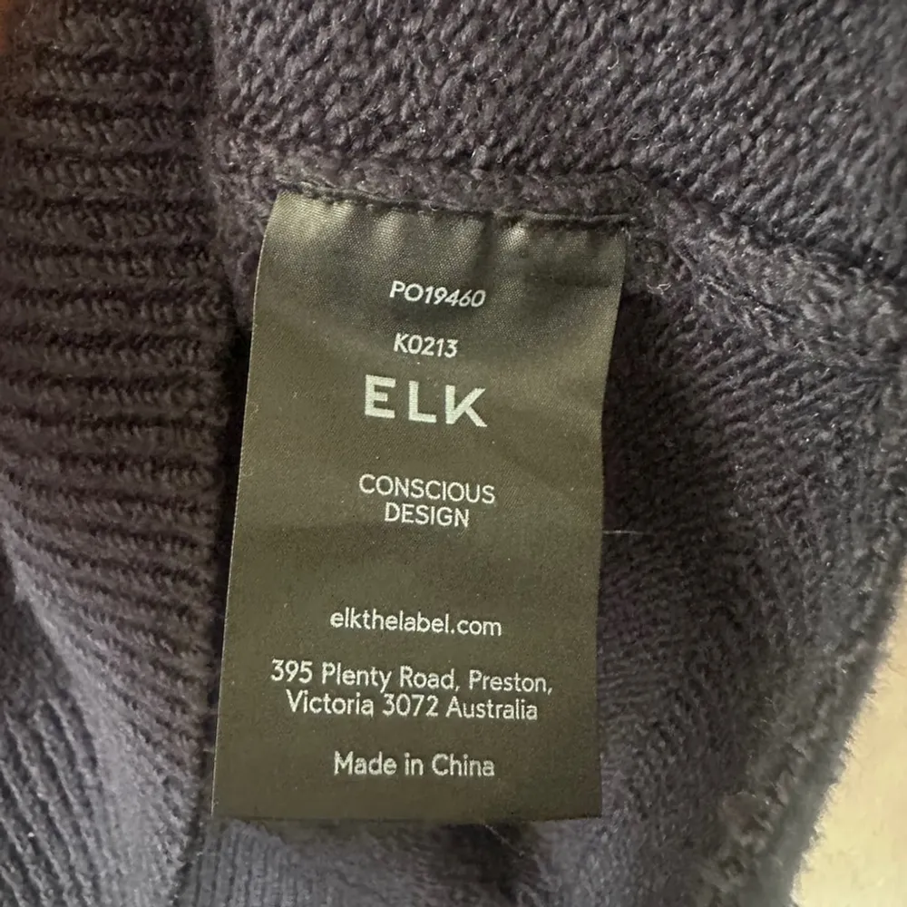 ELK Navy Puff Sleeve Sweater Cotton Wool Blend Size US 6 Blue - Image 9
