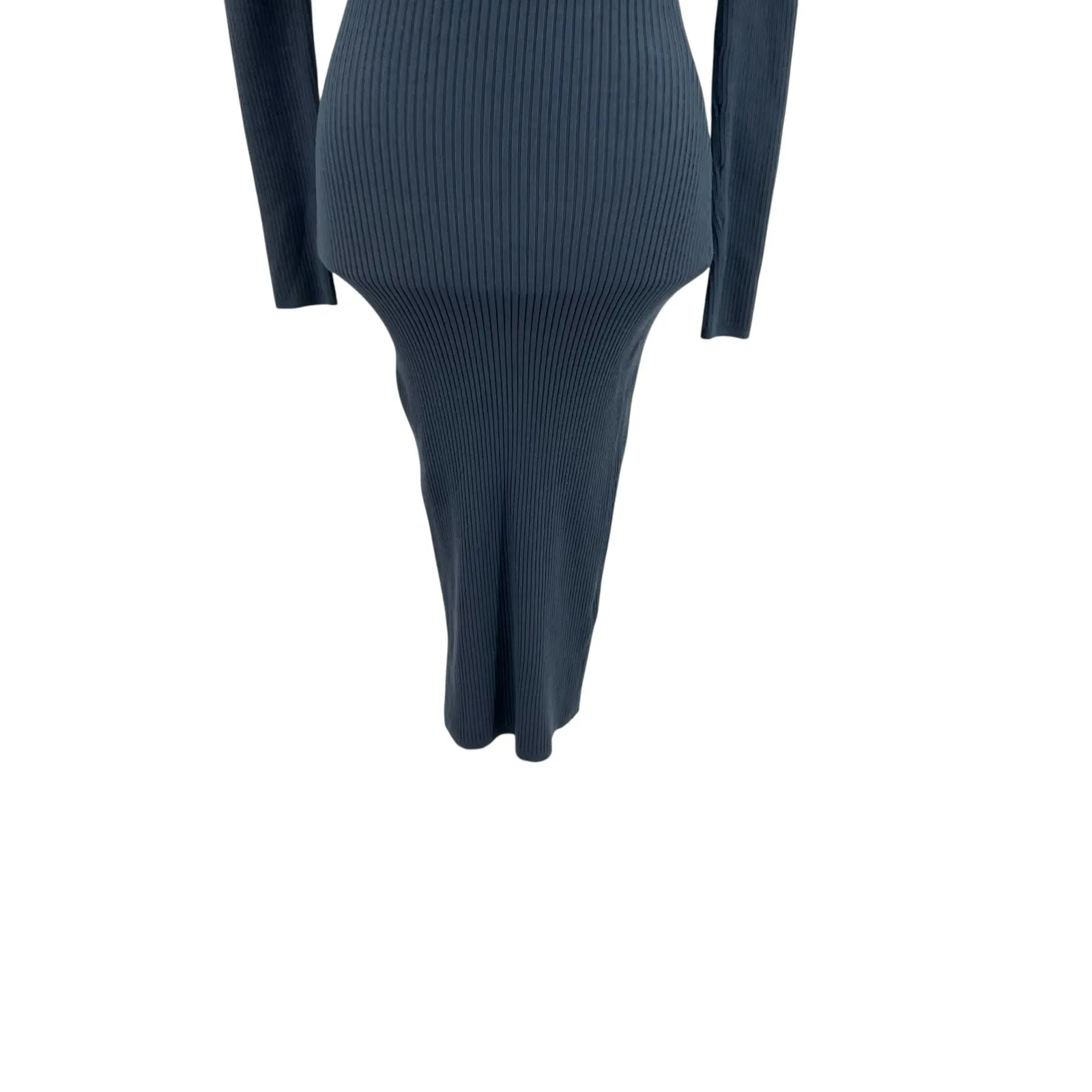 Aritzia Babaton Compose Dress Knit Sweater Cut Out Long Sleeve‎ Gray Size 2XS - Image 6