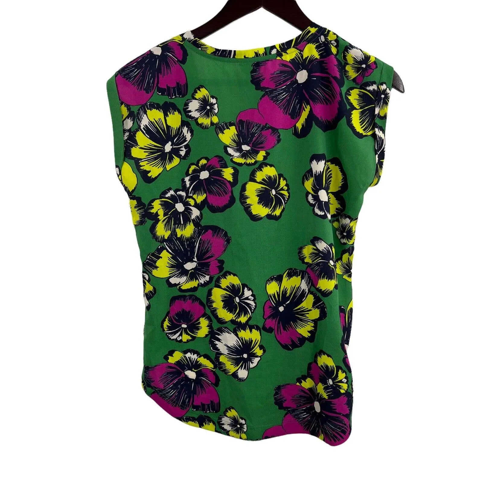 J‎ Crew Green Bright Floral Top Size 2 - Image 2