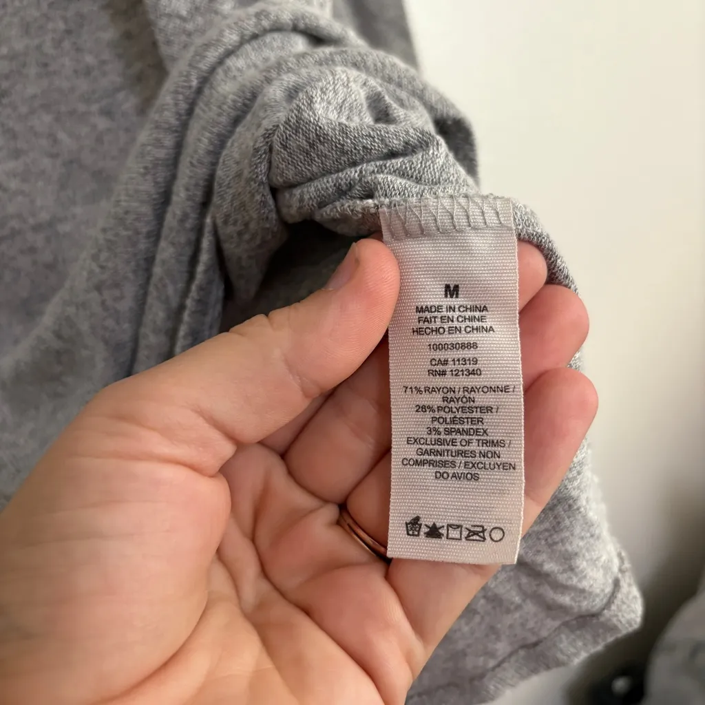 Garage Light Gray Heather Long Sleeve Lightweight Sweatshirt Sz Medium Tie Back - Image 7