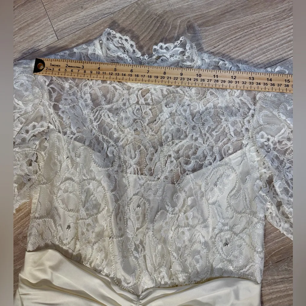 Dessy Creations Vintage Ivory Lace Tea - Image 13