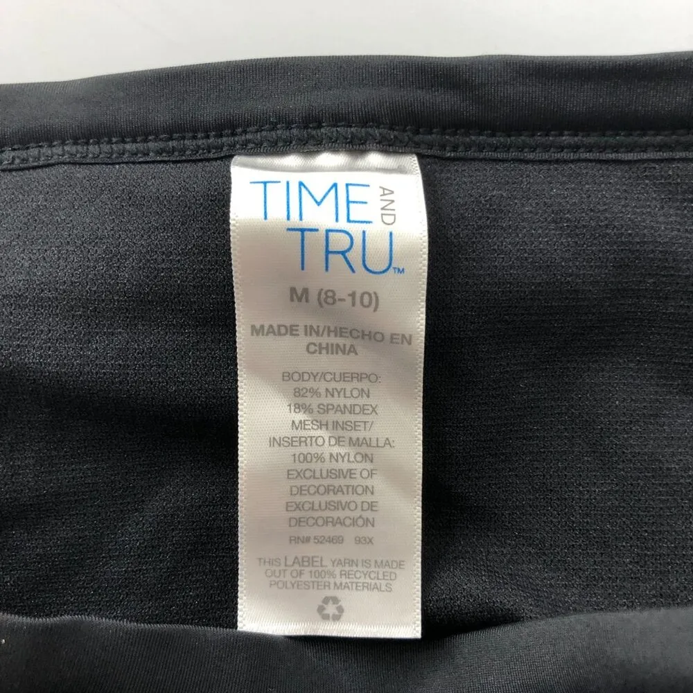 Time and Tru Bikini Bottom High Rise Ruffle Sheer Polka Dot Mesh Black M Size M - Image 3