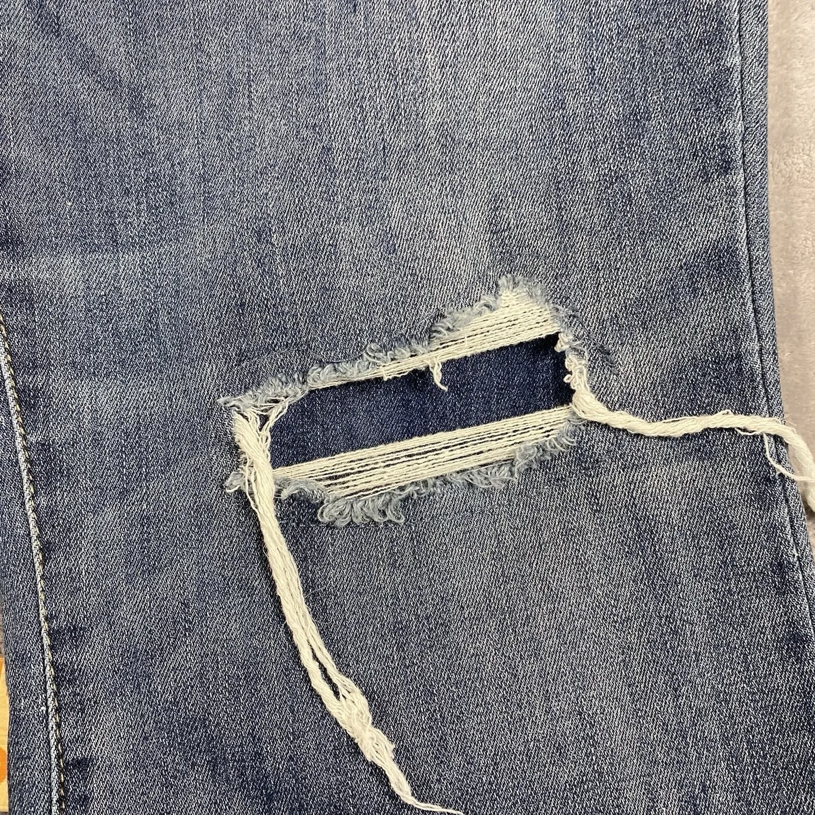 Judy Blue Jeans 15 / 32 Boot Cut Distressed Fringe Raw Hem Hipster Rodeo Stretch - Image 11