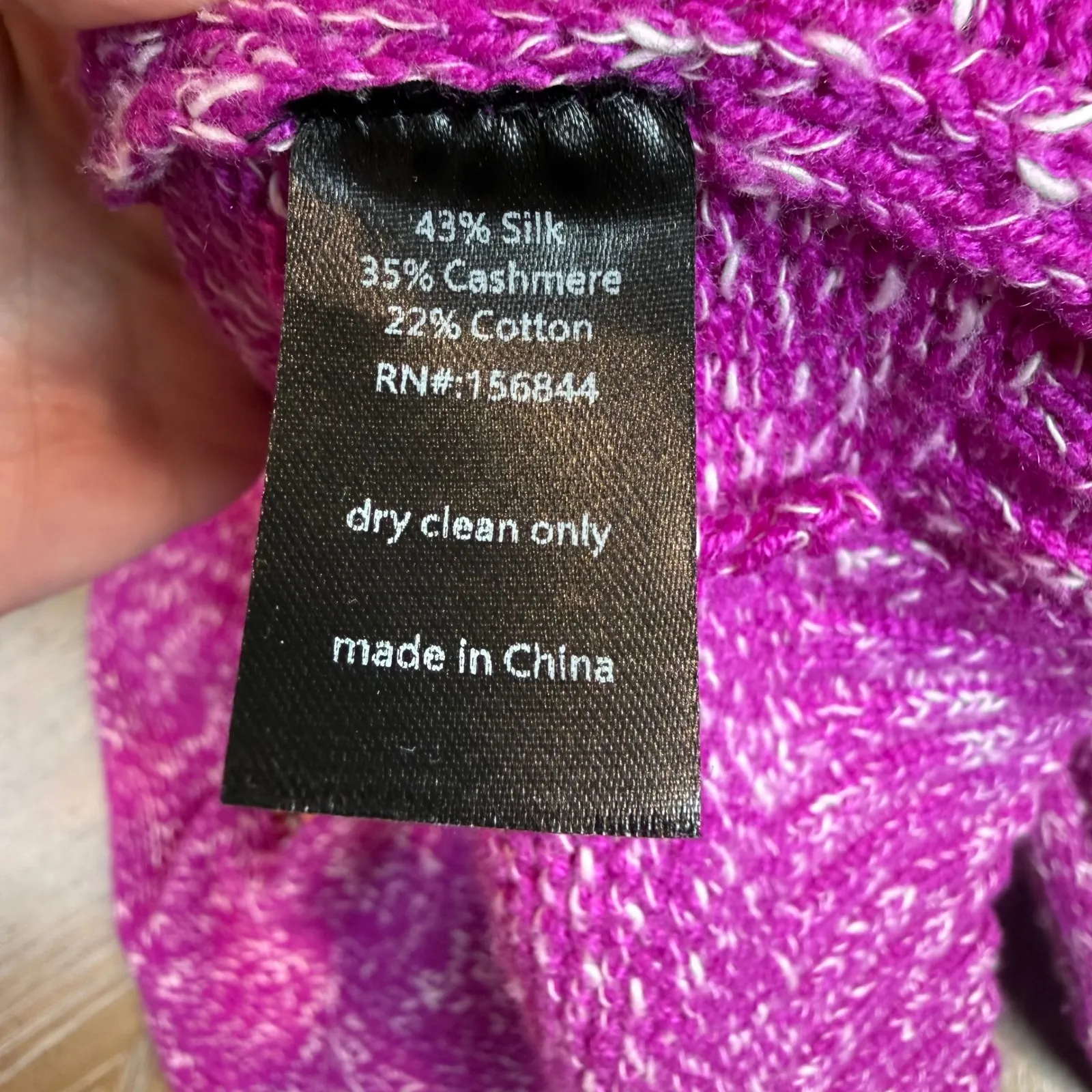 Le Superbe Silk Cashmere Cardigan Sweater Fuchsia Purple Size Small‎ - Image 8