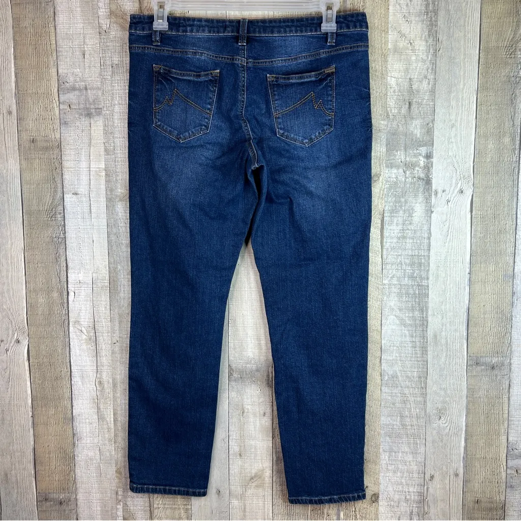 Max Jeans Size 4 Skimmer Cropped 5 Pockets Belt Loops Dark Blue Wash Jea… - Image 2