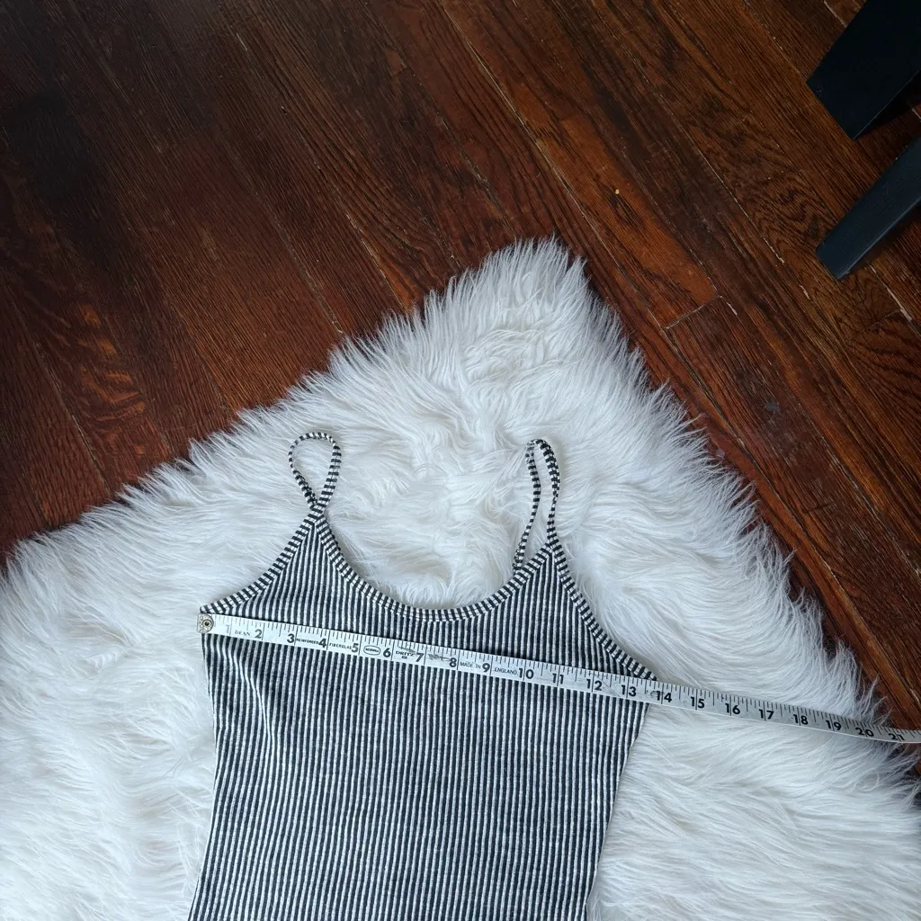 By Together Black White Vertical Stripe Textured Bodysuit Size L - Image 7