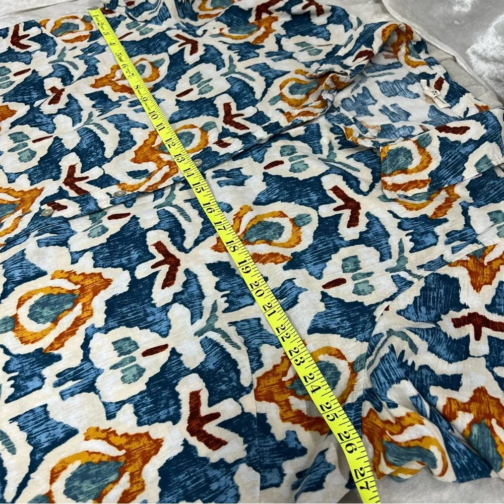 Christian Siriano 3x Shirt Womens Linen blend artsy Button down short Sleeve - Image 11