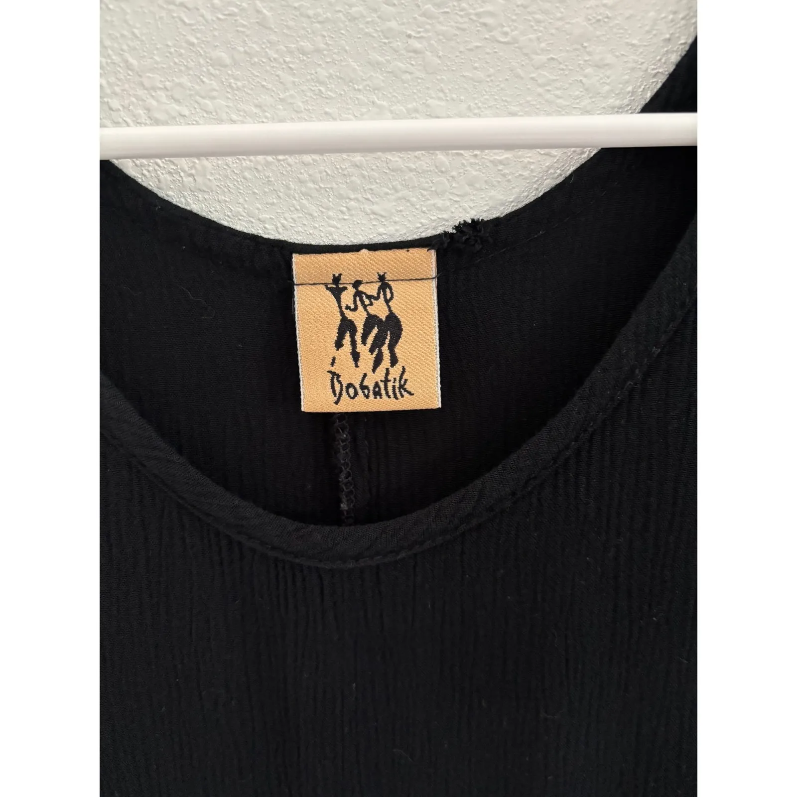 Bobatik Dress Womens S/M Black‎ Crepe Midi Lagenlook Minimalist Capsule Boho Black - Image 3